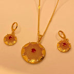 Simple Elegant Golden Gold Plated Necklace Set For Women/Girls