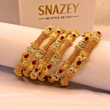 Elegant Premium Ruby Gold Design Gold Plated 6Pc Bangles for Women/Girls