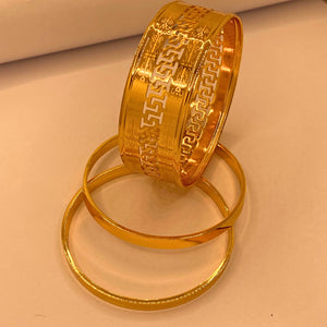 Elegant Premium Golden Gold Plated  3Pc Bangles for Women/Girls