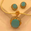 Luxury American Diamond Design Feroza Mala Necklace Set for Women & Girls