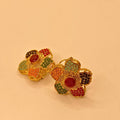 Multi Color Floral Gold Plated Earrings – Traditional Handmade Jewelry For Women/Girls
