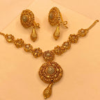 Luxury Gold-Plated Fancy Flora Design Necklace Set for Women & Girls