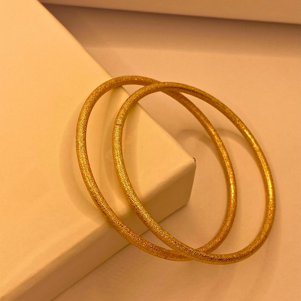 Simple Golden Gold plated 2pc Bangle For Women/Girls.