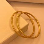 Simple Golden Gold plated 2pc Bangle For Women/Girls.