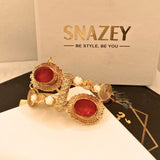 Elegant Ruby Inspired Gold Plated Handcuff for Girls/Women