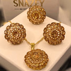 Premium Gold-Plated Champagne stones Locket Set for Women & Girls – Formal Wear