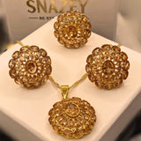 Premium Gold-Plated Champagne stones Locket Set for Women & Girls – Formal Wear