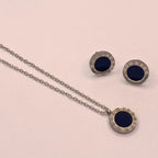 Simple Elegant Silver Stainless Steel Necklace set For Wome/Girls
