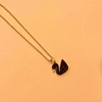 Simple Elegant Shiny Black Duck Pendant For Wome.Girls