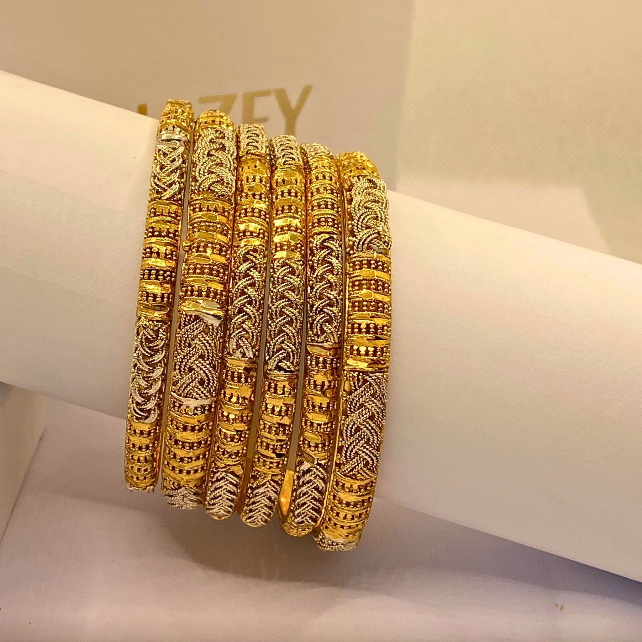 Elegant Premium original Gold Design Gold Plated 6Pc Bangles for Women/Girls