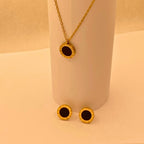 Simple Gold stainless steel Necklace set For Wome/Girls