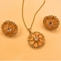 Luxury Rose Glow Zarcon Design Necklace Set for woman/girls