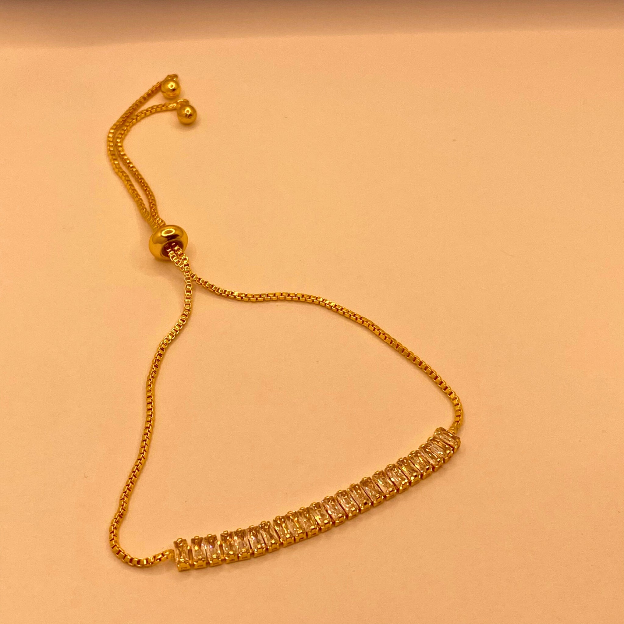 Simple Elegant Zircon design Adjustable Bracelet For Women/Girls