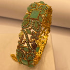 Premium Gold-Plated Mint stones Kara for Women & Girls – Formal Wear