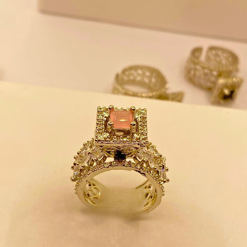 American Diamond Crystal Statement Ring