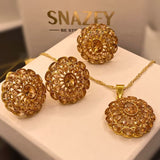Premium Gold-Plated Champagne stones Locket Set for Women & Girls – Formal Wear
