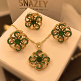 Premium Handmade Green Beads Gold Plated 4-Piece Locket Set for Women/Girls