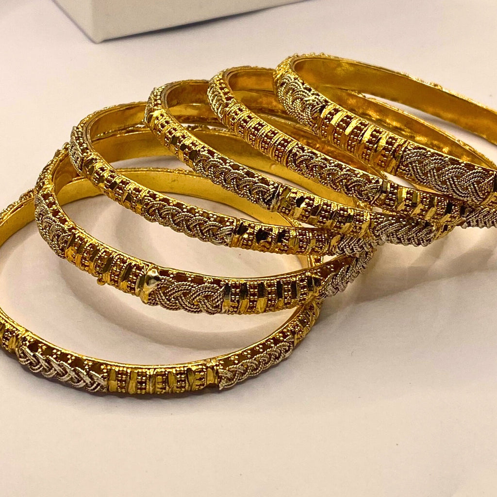 Elegant Premium original Gold Design Gold Plated 6Pc Bangles for Women/Girls
