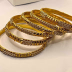 Elegant Premium original Gold Design Gold Plated 6Pc Bangles for Women/Girls