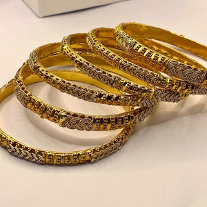 Elegant Premium original Gold Design Gold Plated 6Pc Bangles for Women/Girls