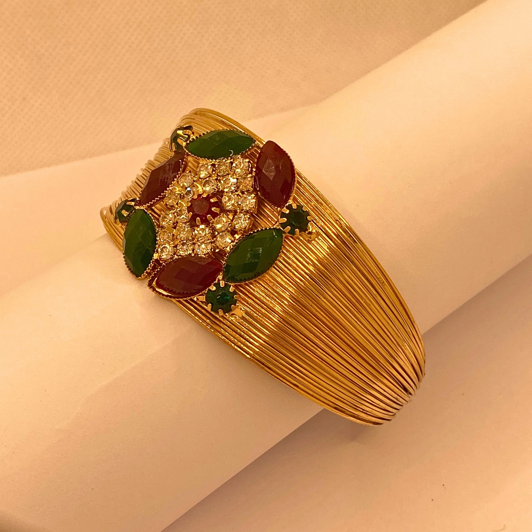 Elegant Premium Multi Stones Adjustable Kara– Gold Finish for Women/Girls