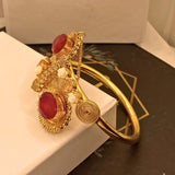 Elegant Ruby Inspired Gold Plated Handcuff for Girls/Women