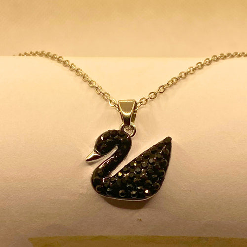Black Swan Gold Plated Pendant Necklace