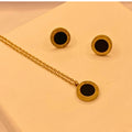 Simple Gold stainless steel Necklace set For Wome/Girls