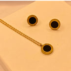Simple Gold stainless steel Necklace set For Wome/Girls