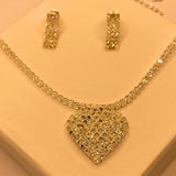 Elegant Luxury  Heart Shape Diamond Necklace Set For Women/Girls