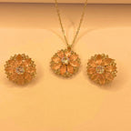 Luxury Rose Glow Zarcon Design Necklace Set for woman/girls