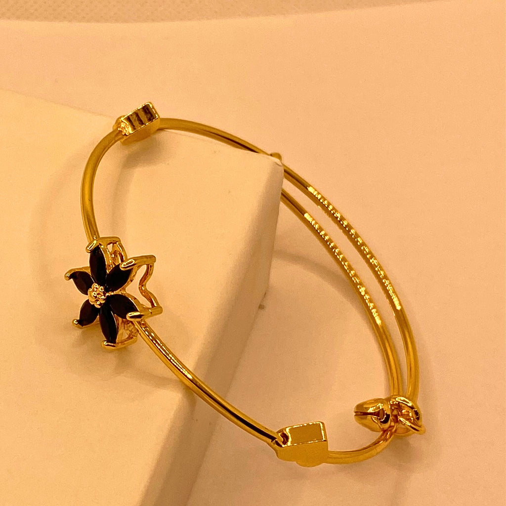 Elegant Black Flora Gold Bracelets For Women/Girls