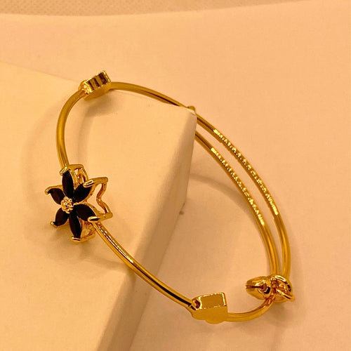 Elegant Black Flora Gold Bracelets For Women/Girls