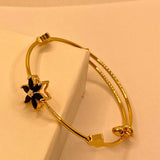 Elegant Black Flora Gold Bracelets For Women/Girls