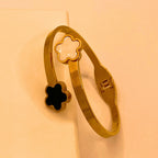 Unique Gold stainless steel Flora Design Hand Cuff For Women/Girls