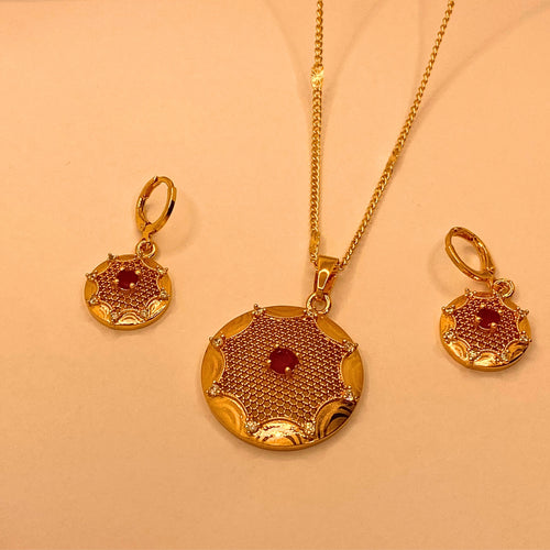 Classic Gold Plated Necklace & Earrings Set