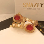Elegant Ruby Inspired Gold Plated Handcuff for Girls/Women
