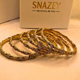 Elegant Premium original Gold Design Gold Plated 6Pc Bangles For Women/Girls