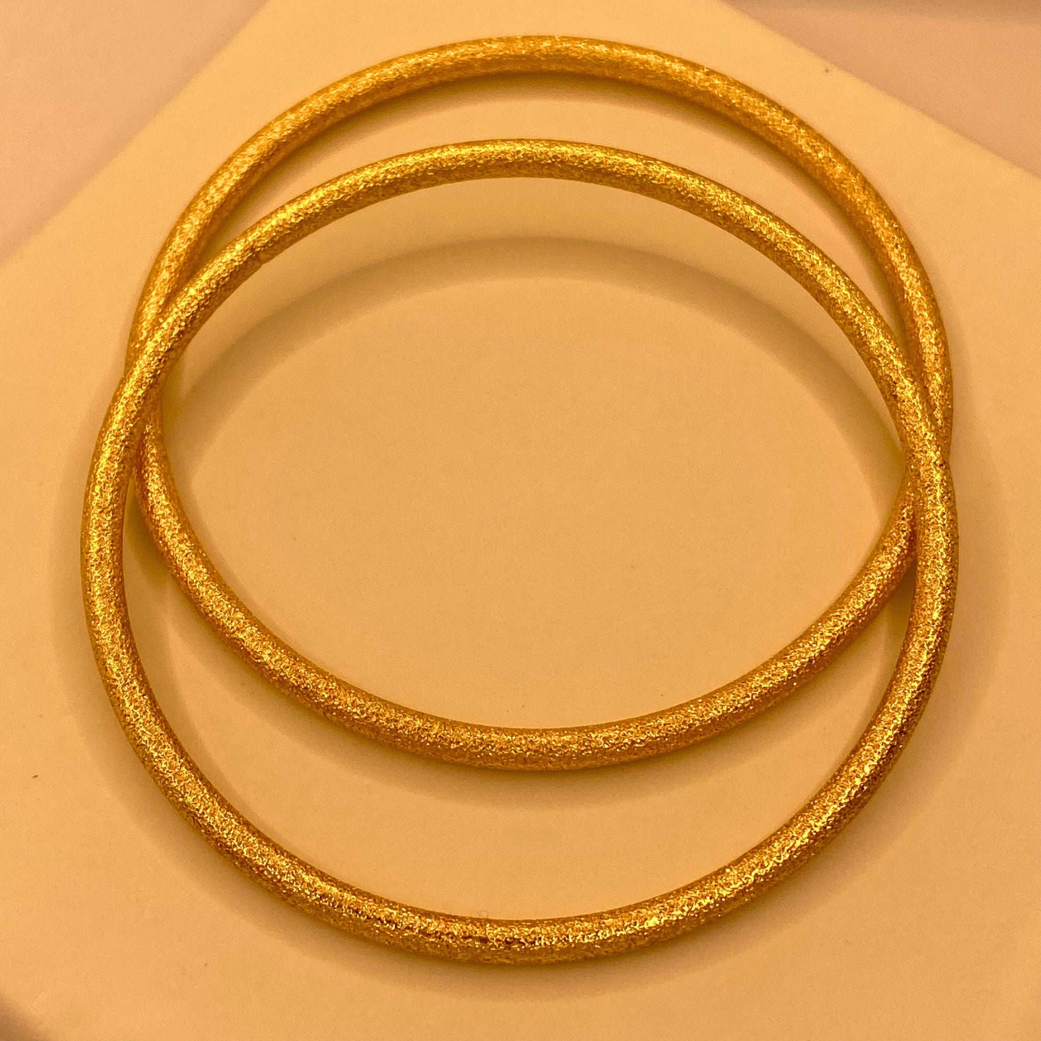 Simple Golden Gold plated 2pc Bangle For Women/Girls.
