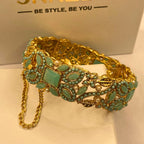 Premium Gold-Plated Mint stones Kara for Women & Girls – Formal Wear