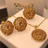 Premium Gold-Plated Champagne stones Locket Set for Women & Girls – Formal Wear