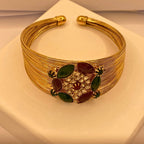 Elegant Premium Multi Stones Adjustable Kara– Gold Finish for Women/Girls