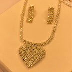 Elegant Luxury  Heart Shape Diamond Necklace Set For Women/Girls