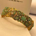 Premium Gold-Plated Mint stones Kara for Women & Girls – Formal Wear