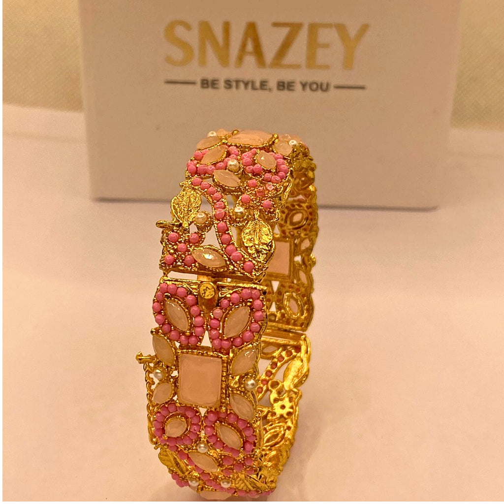 Premium Gold-Plated Mint stones Kara for Women & Girls – Formal Wear