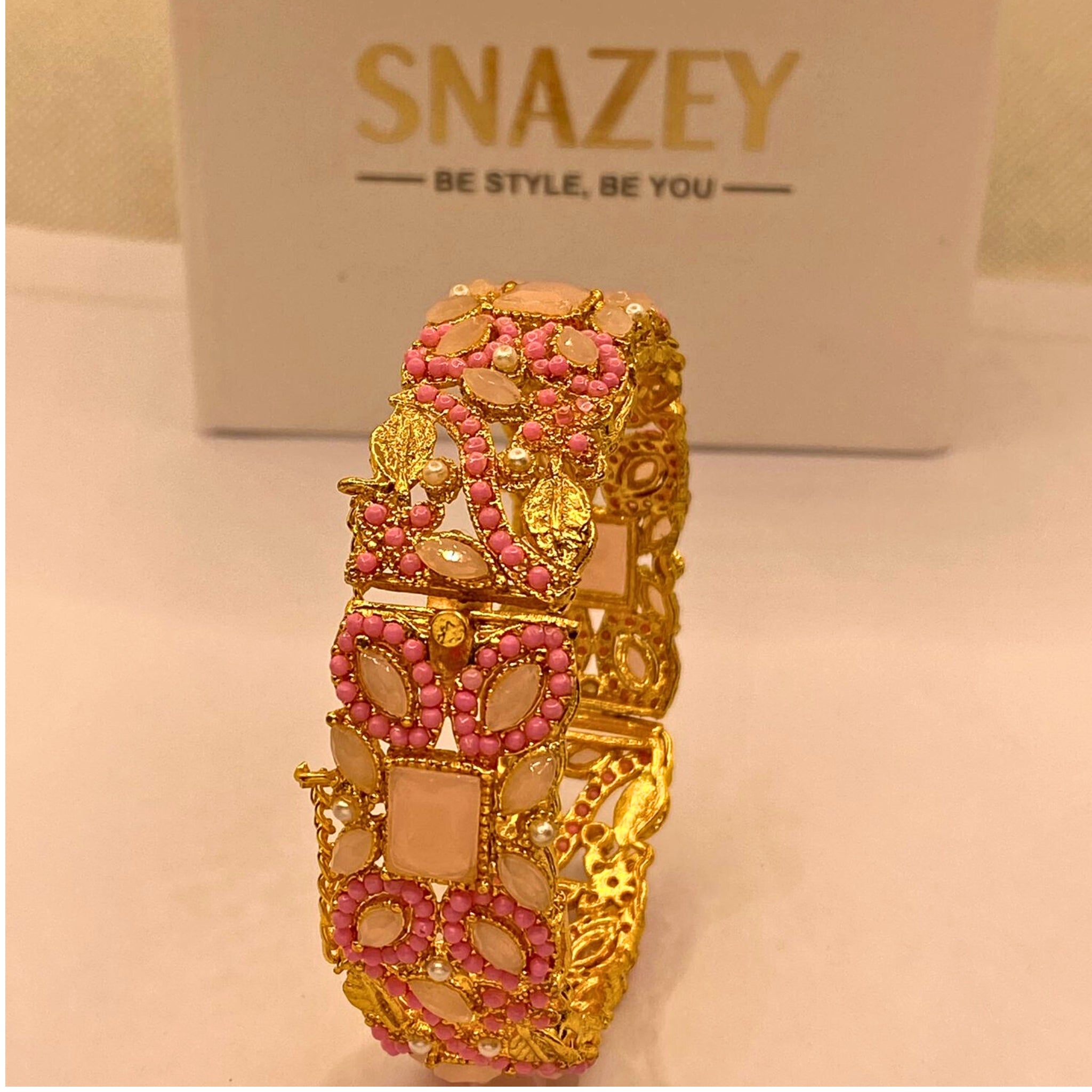 Premium Gold-Plated Mint stones Kara for Women & Girls – Formal Wear