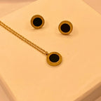 Simple Gold stainless steel Necklace set For Wome/Girls