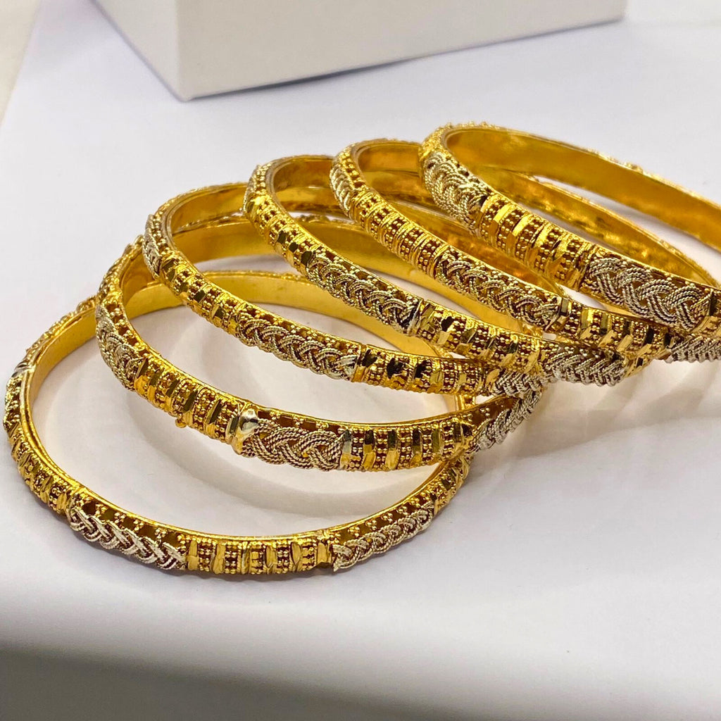 Elegant Premium original Gold Design Gold Plated 6Pc Bangles for Women/Girls