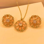 Luxury Rose Glow Zarcon Design Necklace Set for woman/girls