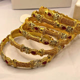 Elegant Premium Ruby Gold Design Gold Plated 6Pc Bangles for Women/Girls